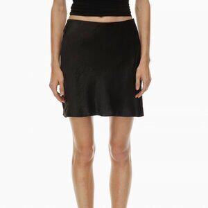 Babaton new slip satin mini skirt black